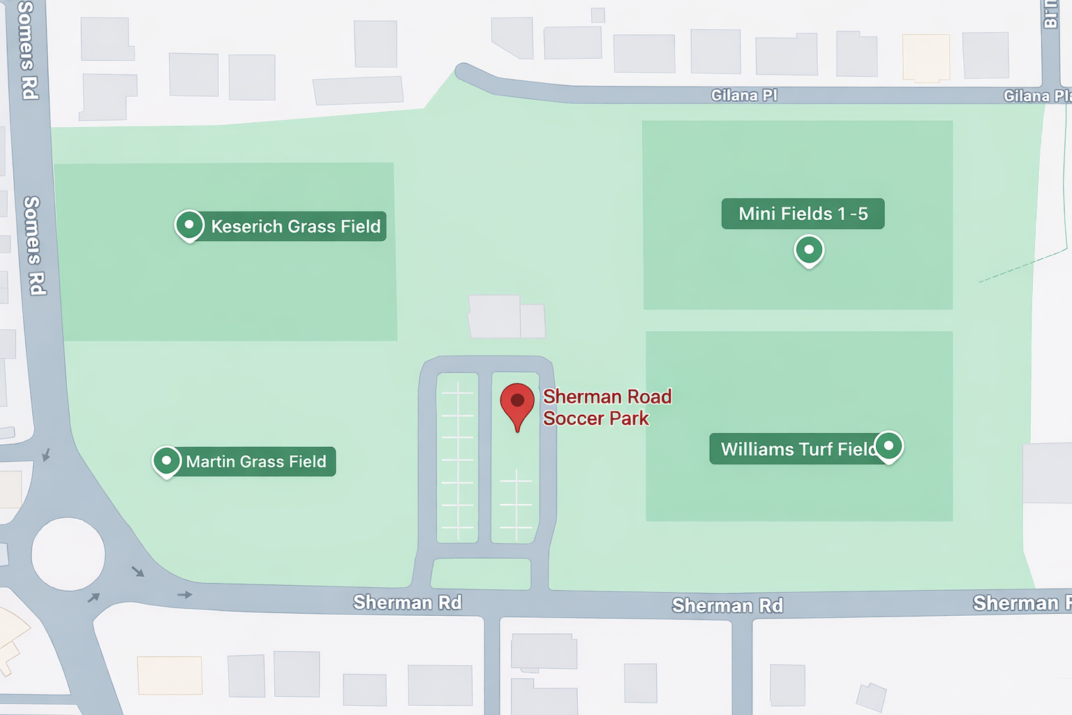 Sherman Road Soccer Park Field Layout